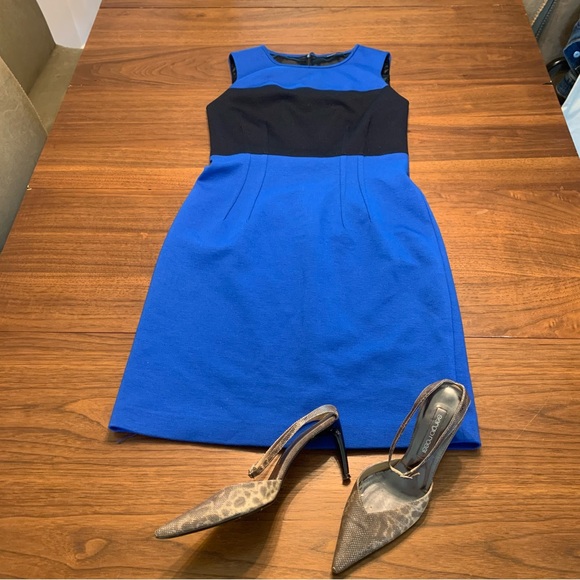 Tahari Dress Women's Medium knee length sleeveless Colorblock - Picture 4 of 8